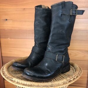 Freebird by Steven Black Leather Moto Boots